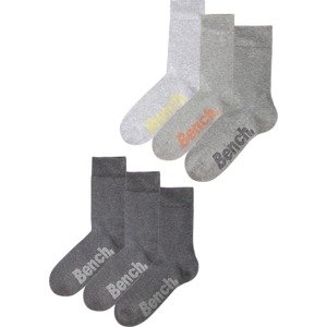 BENCH Ponožky žlutá / antracitová / šedý melír / oranžová