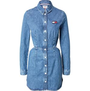 Tommy Jeans Košilové šaty námořnická modř / modrá džínovina / červená / bílá