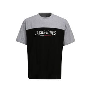 Jack & Jones Plus Tričko šedý melír / černá / bílá