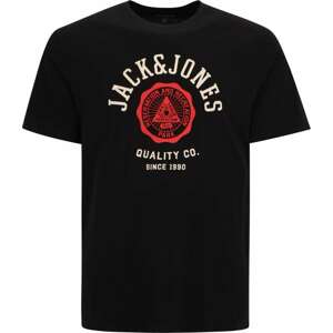 Jack & Jones Plus Tričko béžová / červená / černá