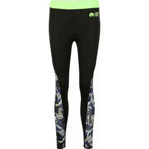 HIIT Sportovní kalhoty 'abstract geo' svítivě zelená / černá