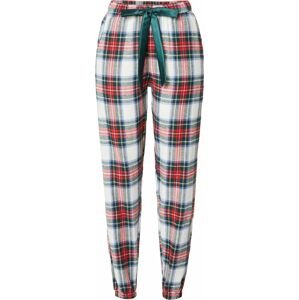 Hunkemöller Pyžamové kalhoty modrá / tmavě zelená / červená / bílá