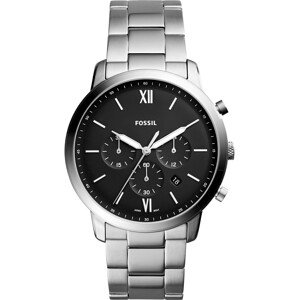 FOSSIL Analogové hodinky černá / stříbrná