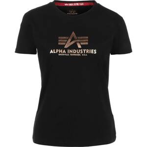 Tričko alpha industries zlatá / černá