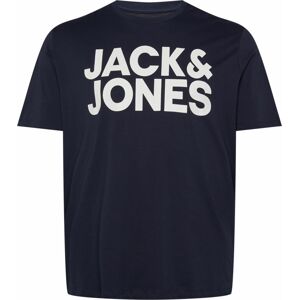 Tričko Jack & Jones Plus noční modrá / bílá