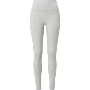 Sportovní kalhoty 'Essentials High-Waisted Logo' ADIDAS SPORTSWEAR světle šedá / bílá