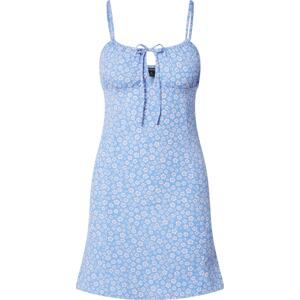 Letní šaty Monki nebeská modř / bílá