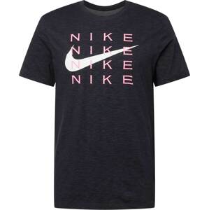 Funkční tričko Nike světle růžová / černá / bílá