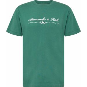 Tričko Abercrombie & Fitch zelená / bílá