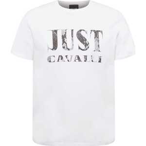 Tričko Just Cavalli šedá / světle šedá / bílá