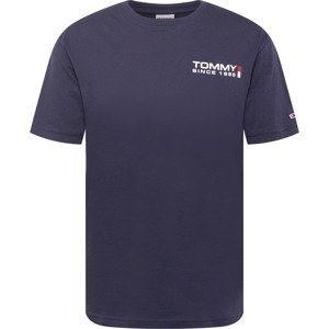 Tričko Tommy Jeans marine modrá / světle červená / bílá