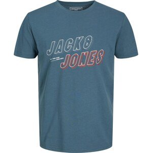 Tričko 'FRIDAY' jack & jones marine modrá / karmínově červené / bílá