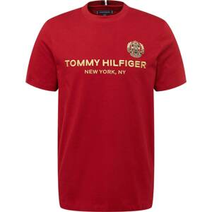 Tričko 'Crest' Tommy Hilfiger tmavě modrá / světle žlutá / zlatá / tmavě červená