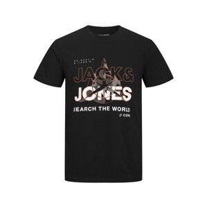 Tričko 'Hunt' jack & jones koňaková / šedá / černá / bílá