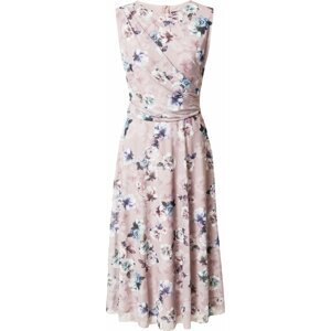 Šaty SWING modrá / indigo / bledě fialová / růžová