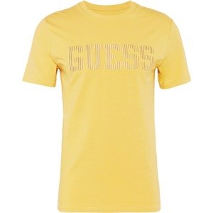 Tričko Guess žlutá / kari / černá