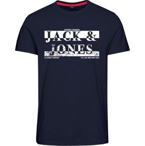 Tričko 'NEW AIDEN' jack & jones námořnická modř / bílá