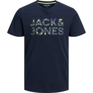 Tričko jack & jones tmavě modrá / žlutá