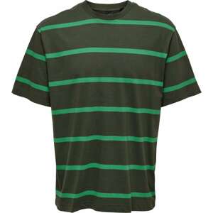 Tričko 'HARRY' Only & Sons khaki / trávově zelená