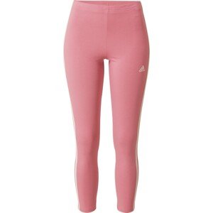 Sportovní kalhoty 'Essentials 3-Stripes High-Waisted ' ADIDAS SPORTSWEAR světle růžová / bílá