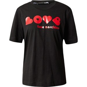 Tričko Love Moschino červená / černá