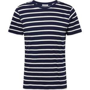 Tričko 'Fabian' By Garment Makers námořnická modř / bílá