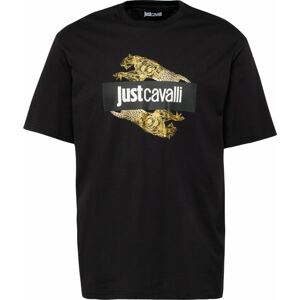 Tričko Just Cavalli zlatá / černá / bílá
