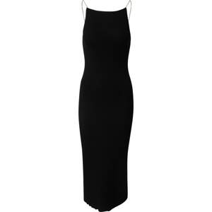 Úpletové šaty 'Ulima' EDITED černá / perlově bílá