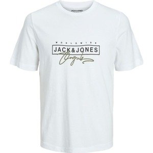 Tričko jack & jones olivová / černá / bílá