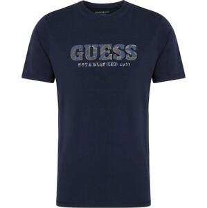 Tričko Guess kouřově modrá / tmavě modrá / bílá