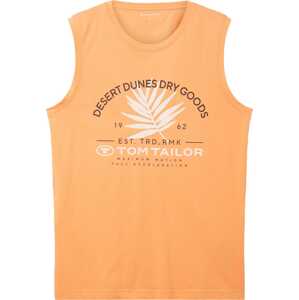 Tričko Tom Tailor oranžová / černá / bílá