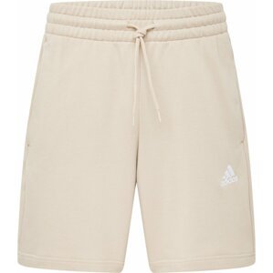Sportovní kalhoty 'Essentials French Terry 3-Stripes' ADIDAS SPORTSWEAR béžová / bílá