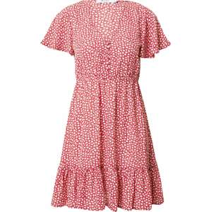 Letní šaty NA-KD pastelová fialová / červená / bílá