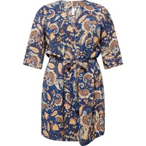Kimono 'LUXIVA' ONLY Carmakoma světle béžová / marine modrá / brokátová / bílá