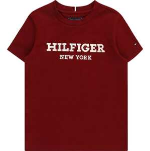 Tričko Tommy Hilfiger tmavě červená / bílá