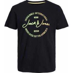 Tričko 'OLIVER' jack & jones světle žlutá / světle zelená / černá