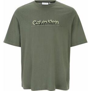 Tričko Calvin Klein Big & Tall starobéžová / tmavě zelená / černá