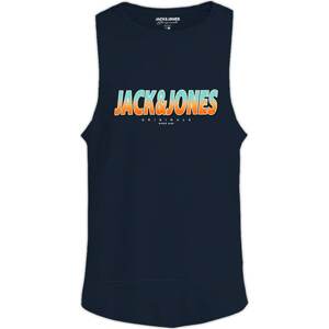 Tričko 'TONE' jack & jones námořnická modř / světlemodrá / oranžová