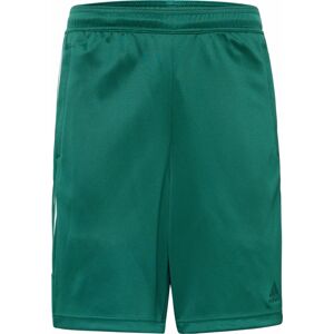 Sportovní kalhoty 'TIRO' ADIDAS SPORTSWEAR tmavě zelená / bílá