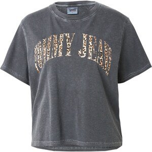 Tričko Tommy Hilfiger béžová / světle hnědá / grafitová / černá