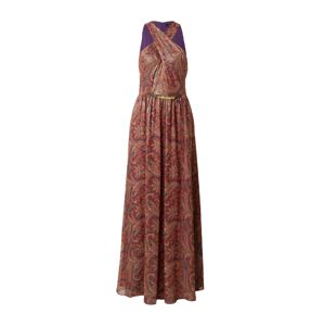 Společenské šaty 'BERNILT' Lauren Ralph Lauren tmavě zelená / fialová / oranžová / bílá