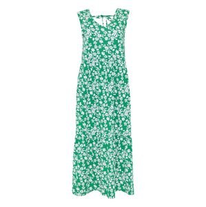 Threadbare Letní šaty 'Byers Tiered' trávově zelená / bílá