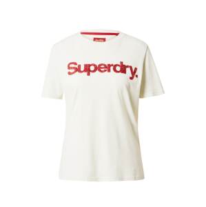 Superdry Tričko červená / bílá
