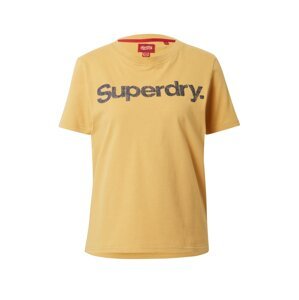 Superdry Tričko tmavě modrá / zlatá
