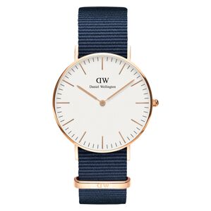 Daniel Wellington Analogové hodinky 'Classic 36 Bayswater' chladná modrá / růžově zlatá / bílá