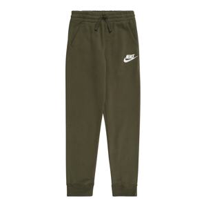 Nike Sportswear Kalhoty khaki / bílá