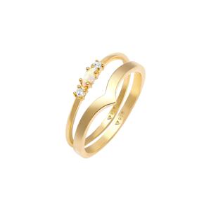 ELLI Prsten  zlatá / průhledná