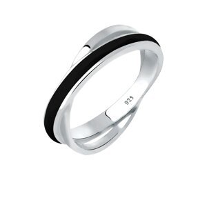 ELLI Prsten  černá / stříbrná