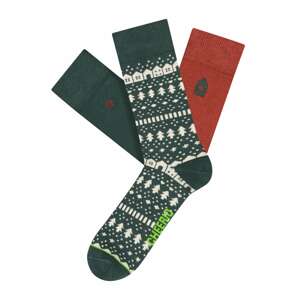 CHEERIO* Ponožky zelená / červená / bílá