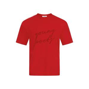 Young Poets Tričko 'Yoricko'  červená / černá